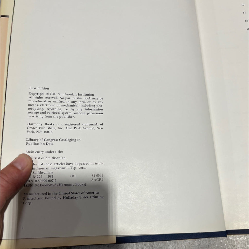 best of smithsonian book, by unknown, 1981 Hardcover