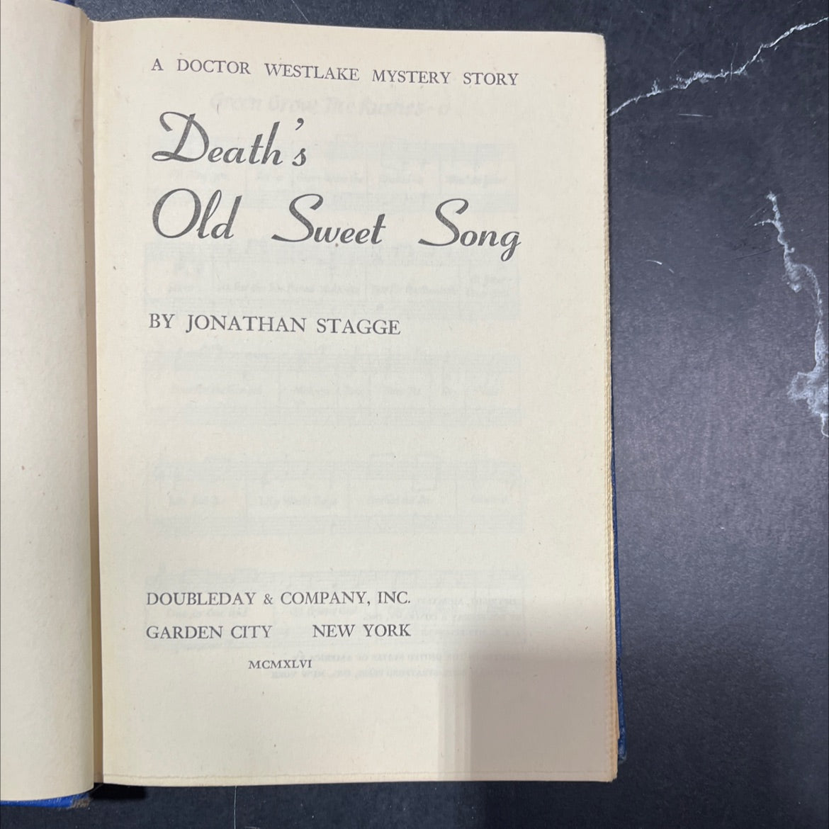 death's old sweet song book, by jonathan stagge, 1946 Hardcover