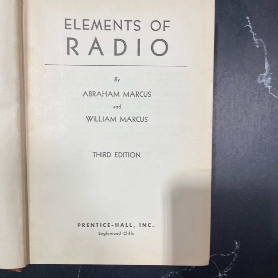 elements of radio book, by abraham marcus and william marcus, 1953 Hardcover